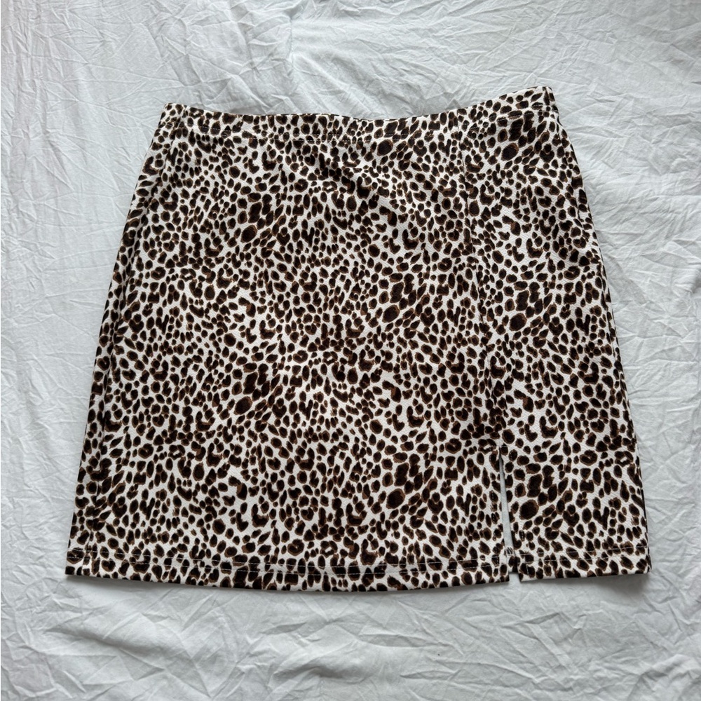 SHEIN Brown Leopard Print Mini Skirt